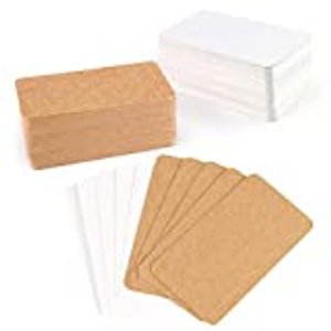 SALLYFASHION Blanko Papier Karten, 200 Stück Kraftpapier Karten 