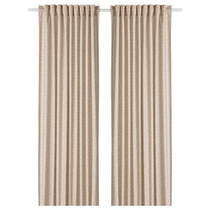 TRYSTÄVMAL 2 Gardinenschals - beige/weiß 145x300 cm