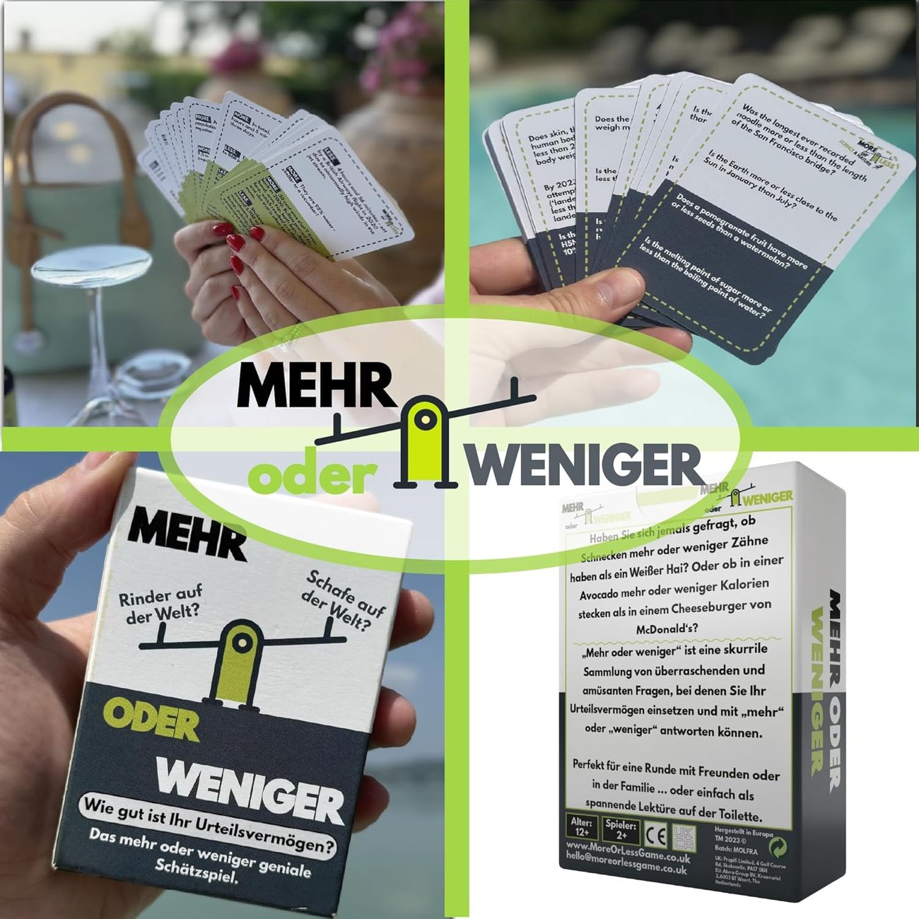 Kartenspiel „Mehr oder weniger"