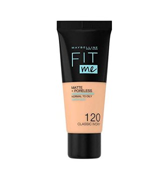 Maybelline Fit me! Matte&Poreless Make-up Nr. 120 Classic Ivory, flüssiges Make-up, passt sich dem H