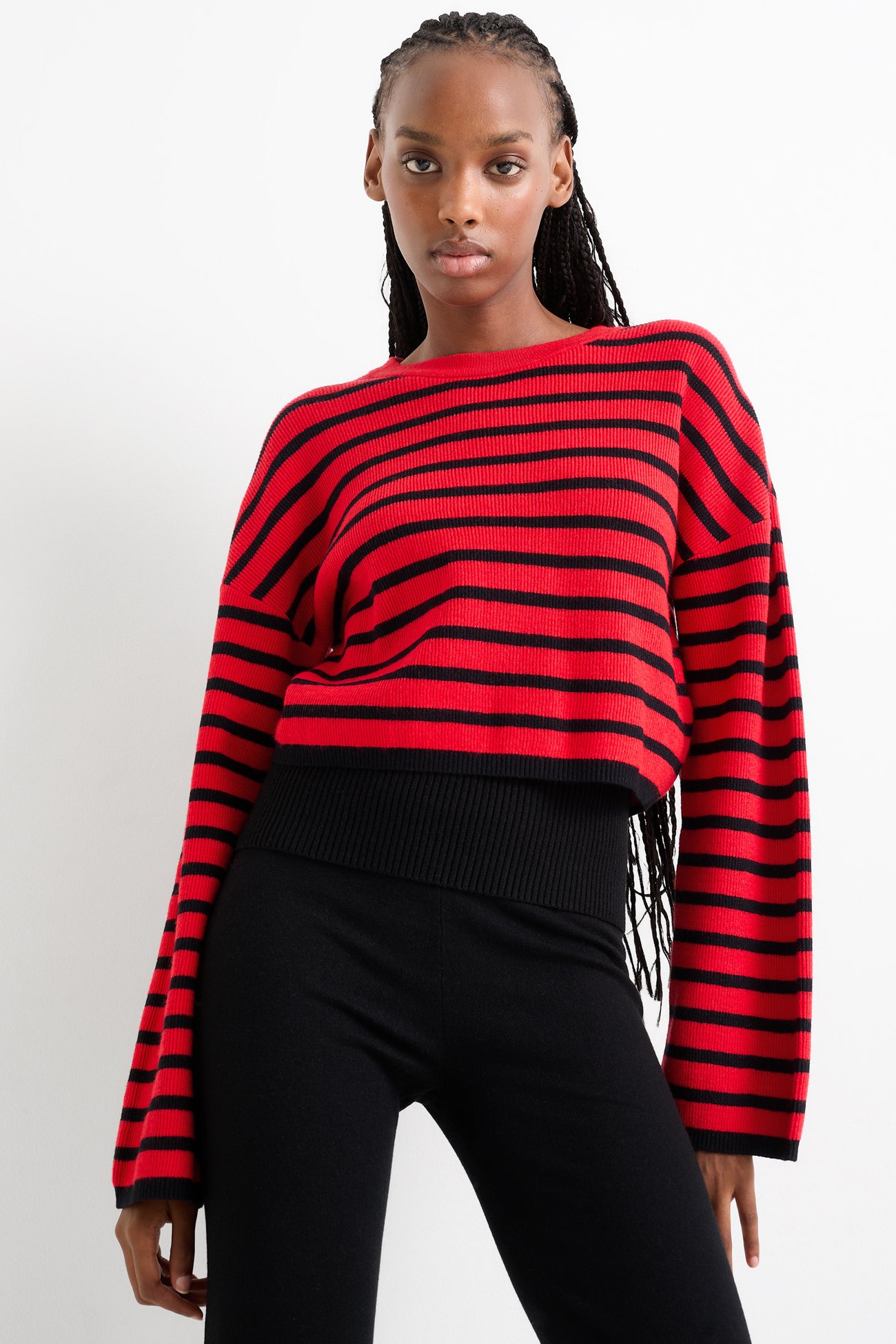 Crop Pullover - gestreift