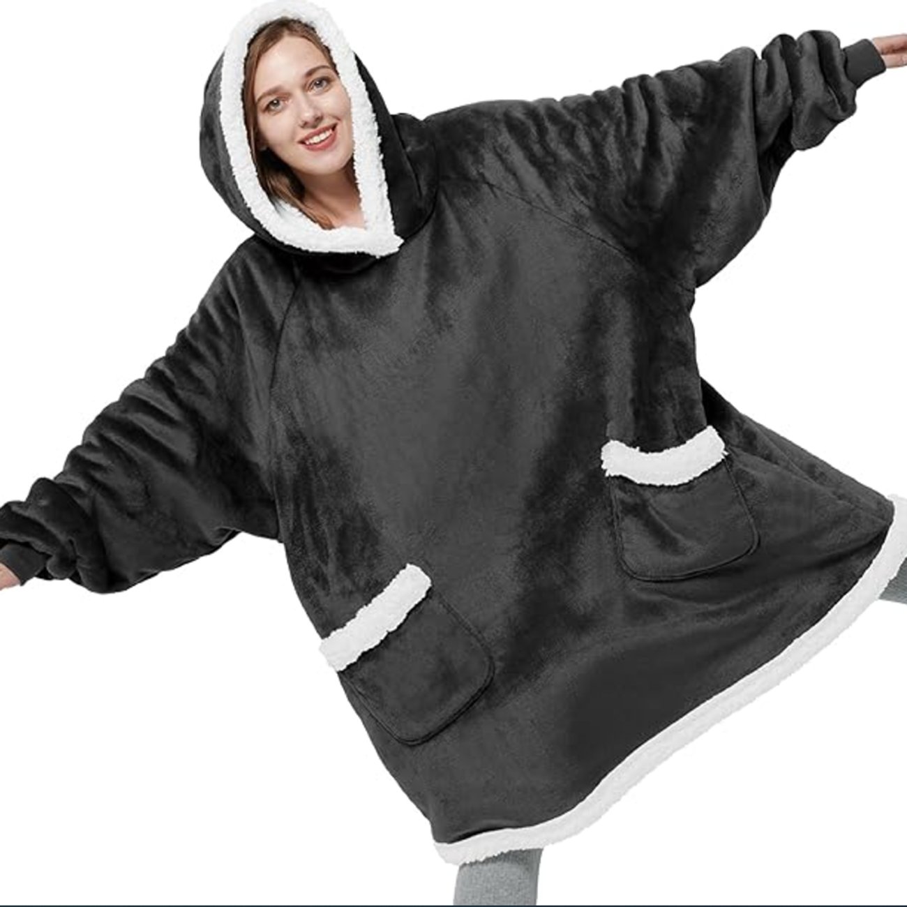 BEDSURE Hoodie Decke mit Ärmeln und Kapuze