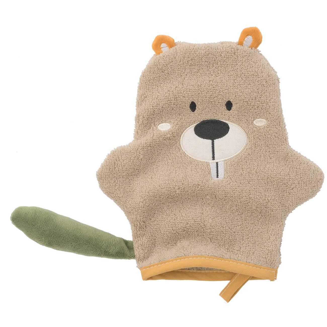 Waschhandschuh mit Biber-Design