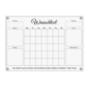 Personalisierter Acrylglas Wandkalender