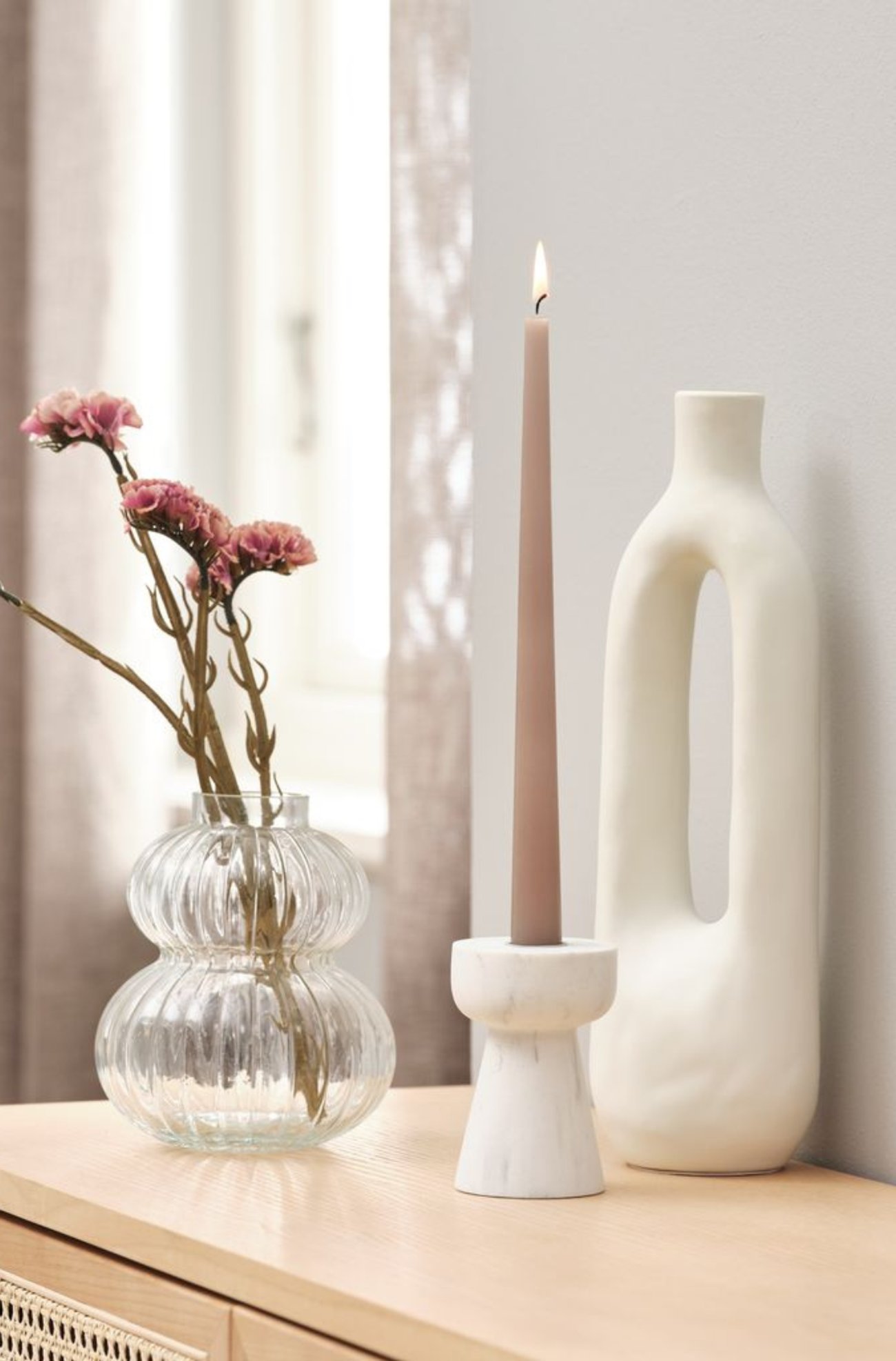 Vase INGEMAR B10xL8xH34cm weiß