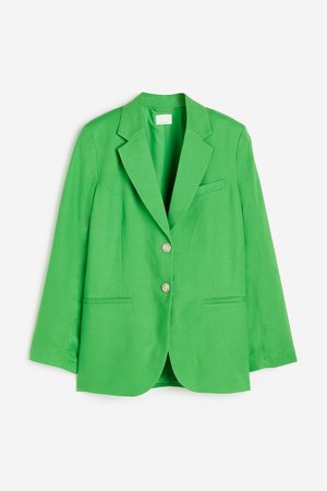 Einreihiger Blazer - Grün - Damen