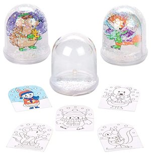 Winter-Waldtiere: Schneekugel Bastelset - 4er Pack