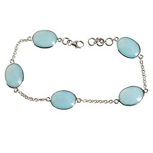 Chalcedon-Armband 925 Sterlingsilber