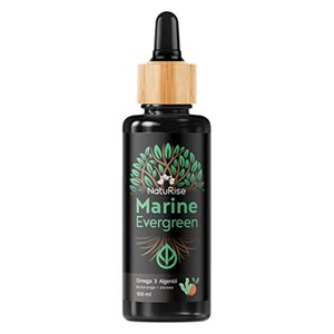 NatuRise Omega 3 Algenöl (100ml) | Marine Evergreen | Vegan & Natürlich | Hochdosiert | DHA, DPA & E