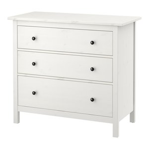 HEMNES Kommode mit 3 Schubladen - weiß gebeizt 108x96 cm