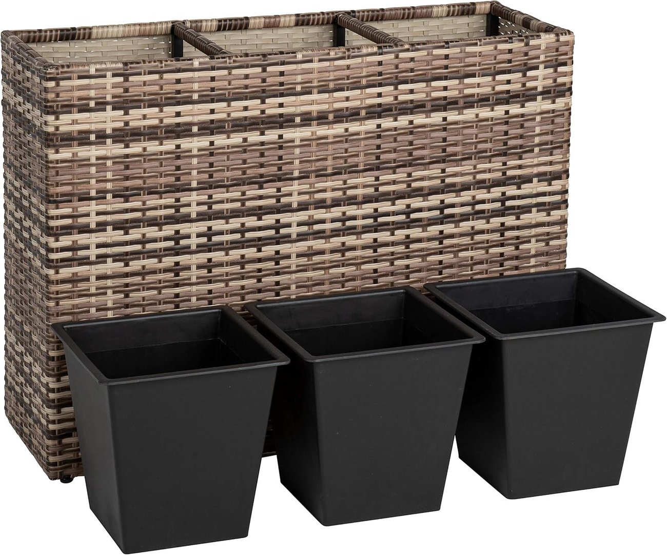 ESTEXO Pflanzkübel Blumentopf Poly Rattan
