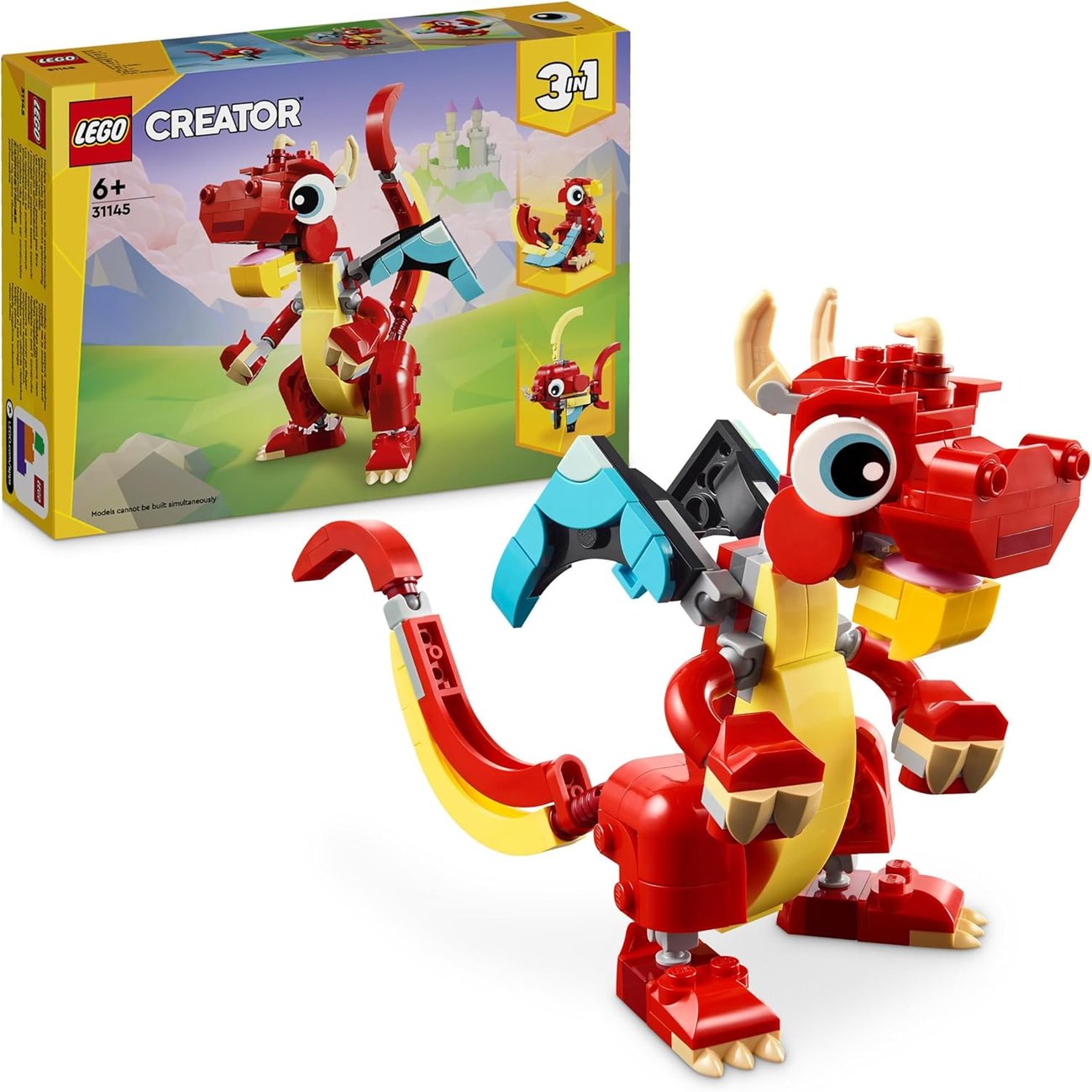 LEGO Creator 3in1 Spielzeug Roter Drache, Fisch und Phönix