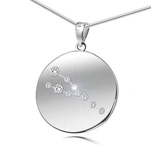 LillyMarie Damen Silberkette Sterling-Silber 925 Swarovski Elements Sternzeichen-Anhänger Stier Läng