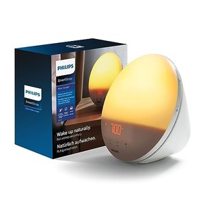 Philips Wake-up Light, farbige Sonnenaufgangssimulation, 20 Lichtstärken, 7 natürliche Klänge