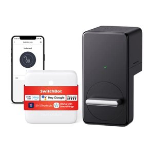 SwitchBot WiFi Smart Lock & Hub Mini Kit, intelligentes für das Öffnen, Schließen der Tür per App, A