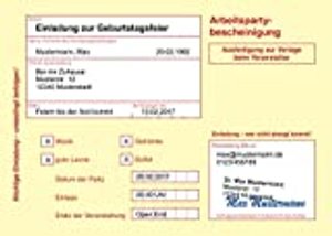 100 Einladungskarten Geburtstag, Motiv Krankmeldung