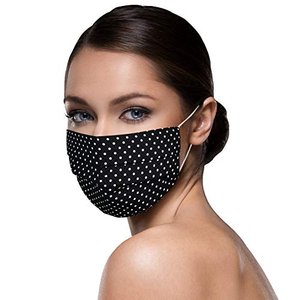 Gepunktete unisex Maske, wiederverwendbar 60 Grad waschbar aus Baumwolle 2-lagig bunt