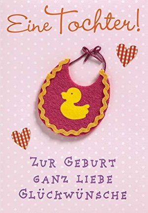 Karte zur Geburt mit Mini-Lätzchen für Mädchen, Filz