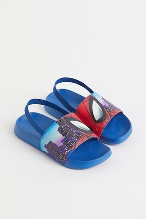 Badesandalen mit Druck - Blau - Kinder