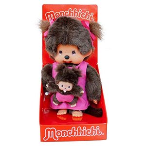 Original Monchhichi Mutter mit Baby