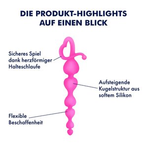 EIS Herz-Analkette aus Silikon, 18 cm