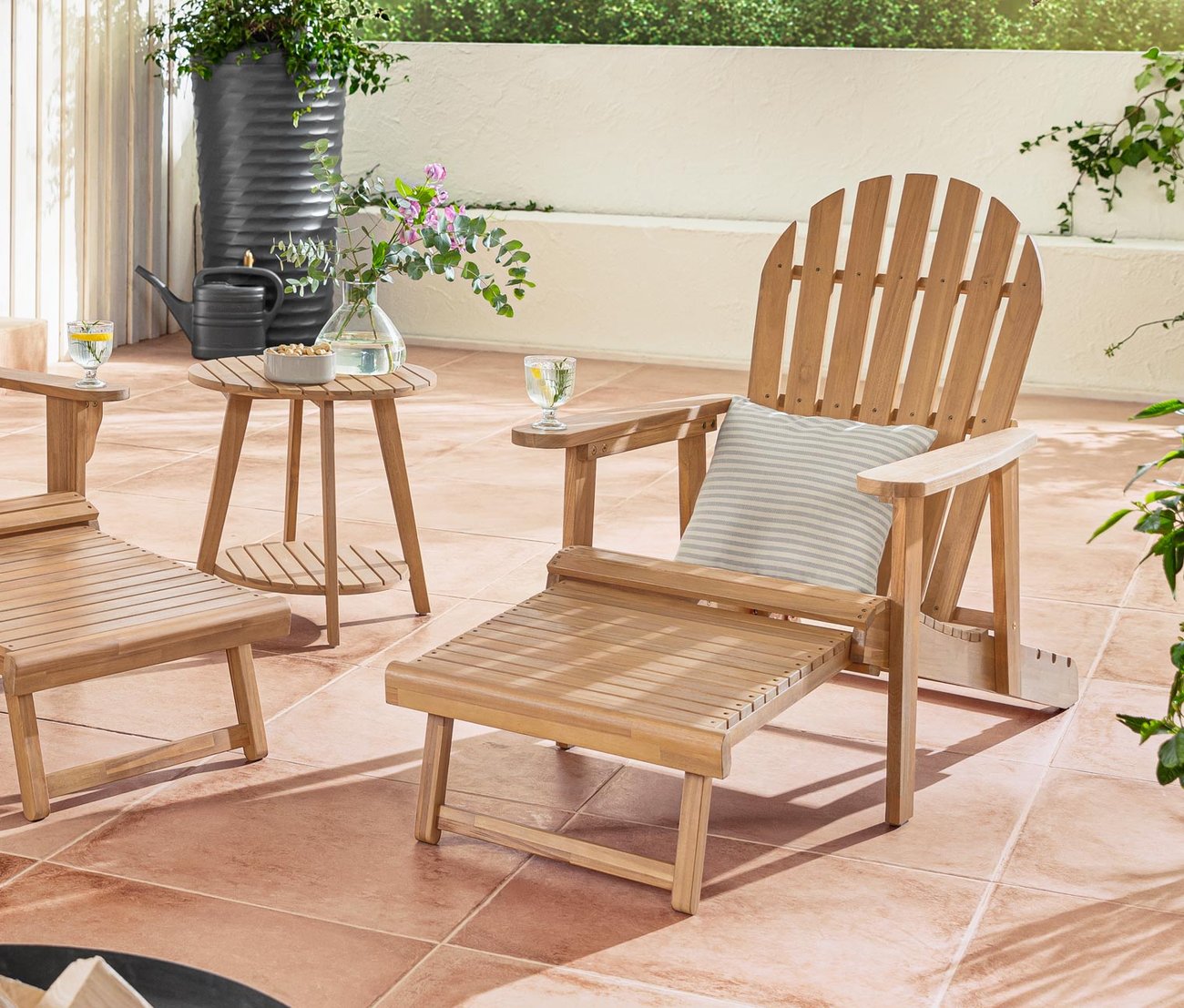 Adirondack Relax-Sessel mit ausziehbarer Fußlehne