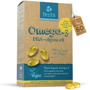 Testa Omega-3 Algenöl - 250mg DHA - Pflanzlichen Omega-3 - Reines und Veganes