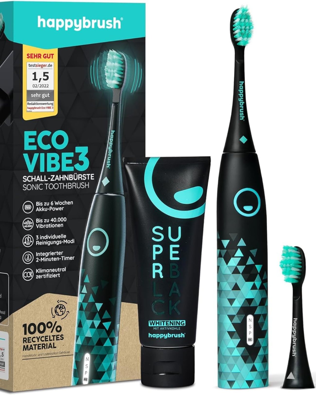 happybrush Elektrische Zahnbürste ECO VIBE 3