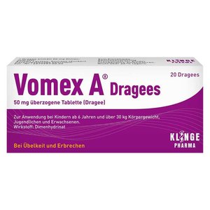 Vomex A Dragees 50 mg, 20 St Überzogene Tabletten