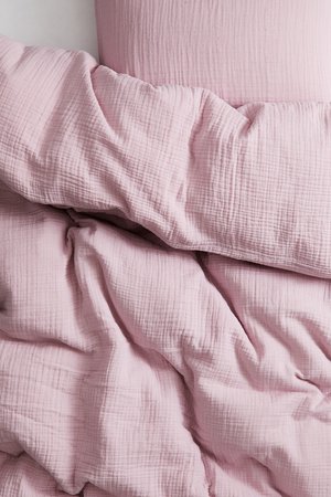 Musselin-Bettwäsche für Einzelbett - Rosa