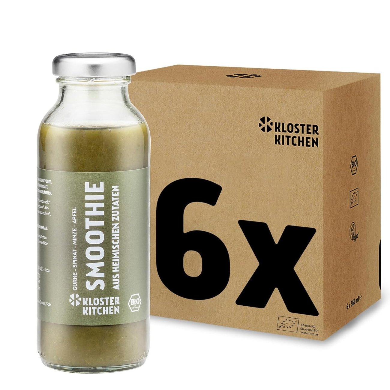 Kloster Kitchen - Bio Smoothie Grün Gurke Spinat Minze Apfel 12x 250 ml