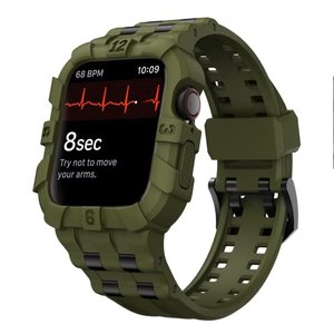 HQEUZ Armband mit Robuste Hülle Kompatibel mit Apple Watch Series 8 7 45mm, TPU Ersatzarmband mit Sc