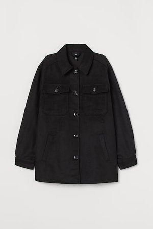 Schwarze Oversize-Shacket