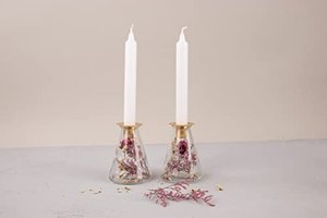 Kerzenhalter mit Trockenblumen
