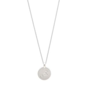 Pilgrim Jewelry Halskette mit Sternzeichen und Kristall (Versilbert - Löwe Sternzeichen)