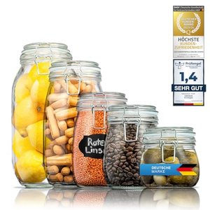 Dimono Einmachgläser 5er Set mit Drahtbügel-Verschluss