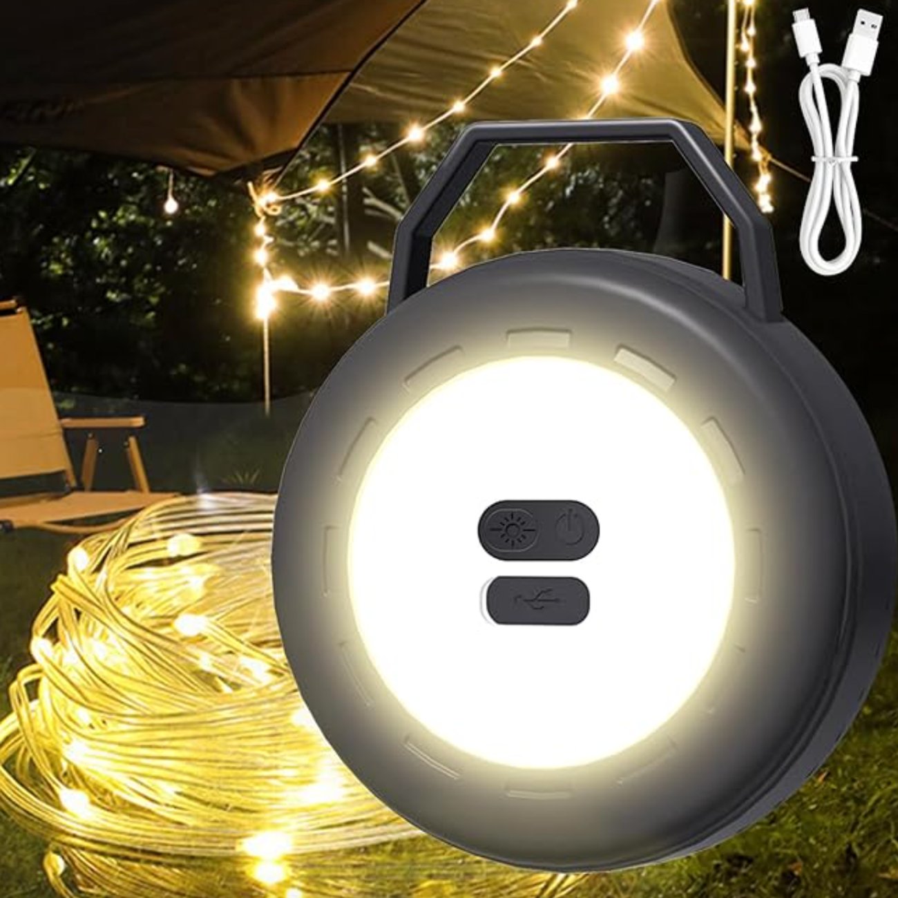 10M 2-in-1-Camping-Lichterkette