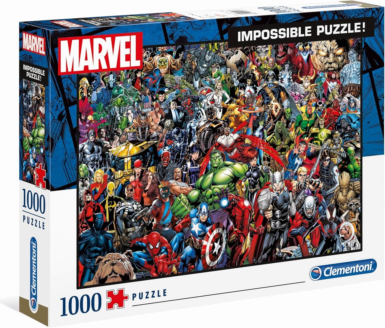 Clementoni 39411 Marvel Universe – 1000 Teile, Impossible Puzzle