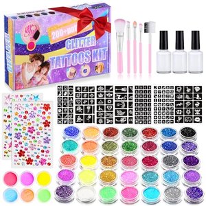 Glitzer Tattoo Set, 41 Farben