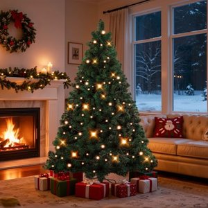 ISOISL 120cm Künstlicher Weihnachtsbaum mit LED-Beleuchtung