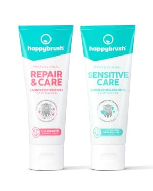 Happybrush Professional Repair&Care und SensitiveCare mit Kräuter Geschmack