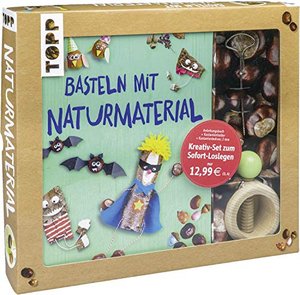Kreativset Basteln mit Naturmaterialien: Buch mit Bastelideen und Kastanienbohrer