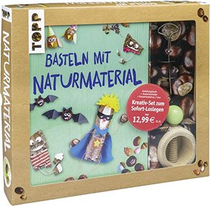 Kreativset Basteln mit Naturmaterialien: Buch mit Bastelideen und Kastanienbohrer