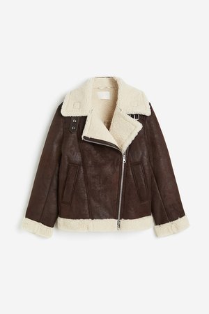 Oversized Jacke mit Teddyfleece