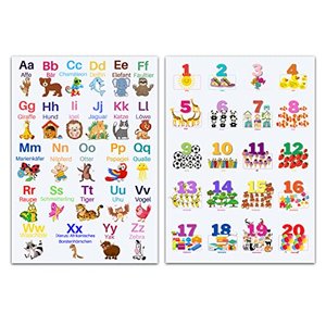 Alphabet und Zahlen DinA1 Lernposter für Kinder