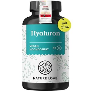 NATURE LOVE® Hyaluronsäure Kapseln - Hochdosiert: 500mg 