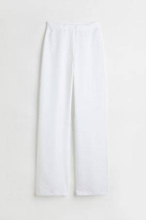 Elegante Hose mit hohem Bund - Weiß - Damen