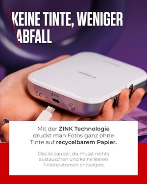 Canon Zoemini 2 perlweiß Mini Fotodrucker mobil tragbar unterwegs Hosentasche PRINTING KIT