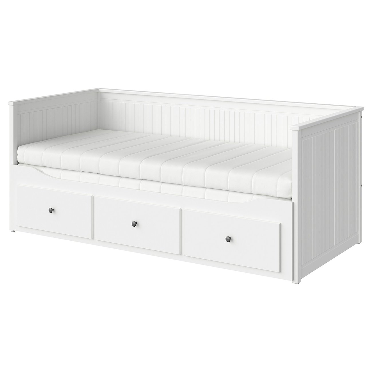 HEMNES Tagesbett mit 2 Matratzen - Weiß 80x200 cm