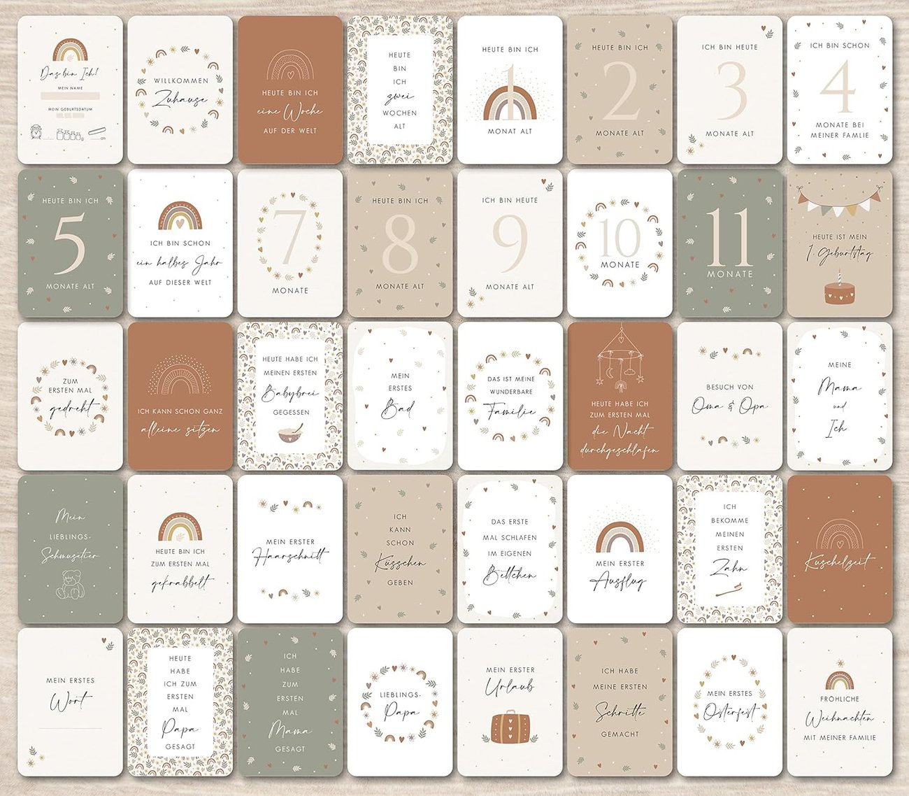 40 Meilensteinkarten fürs Baby inkl. Geschenkbox